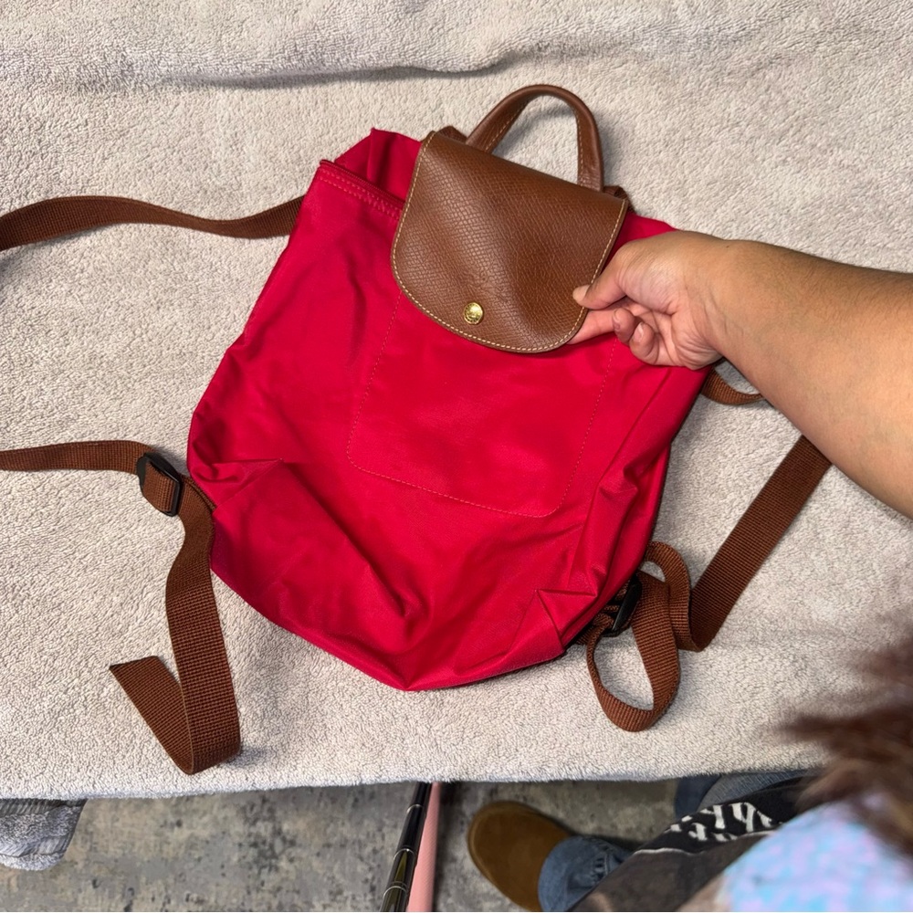 Longchamp Red Backpack